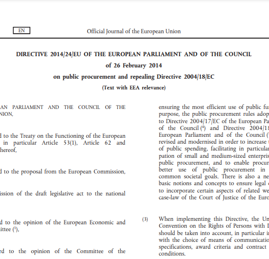 Directive 2014-24-EU Public Sector
