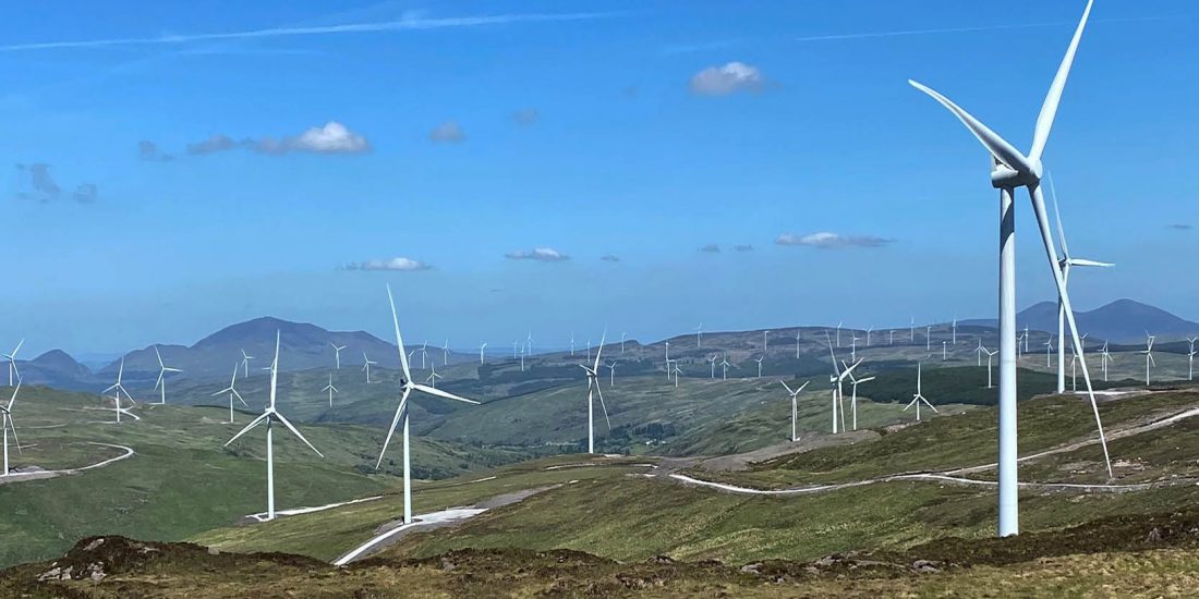 wind generators on hills